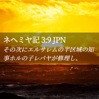 Picture 02 - ネヘミヤ記 3:9 JPN - その次にエルサレムの半区域の知事 - Bible Verse Picture