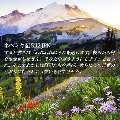 Picture 02 - ネヘミヤ記 5:12 JPN - すると彼らは「われわれはそれを返 - Bible Verse Picture