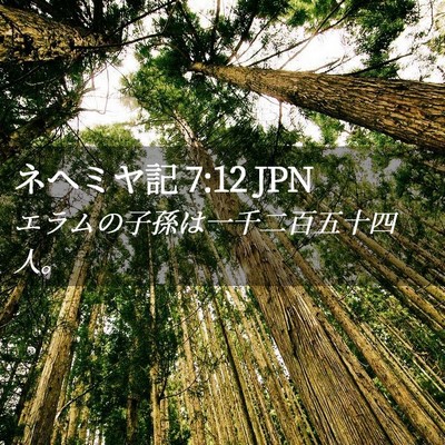 Picture 02 - ネヘミヤ記 7:12 JPN - エラムの子孫は一千二百五十四人。 - Bible Verse Picture