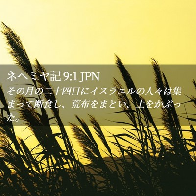 Picture 02 - ネヘミヤ記 9:1 JPN - その月の二十四日にイスラエルの人 - Bible Verse Picture