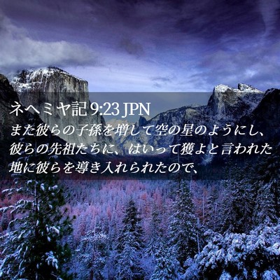 Picture 02 - ネヘミヤ記 9:23 JPN - また彼らの子孫を増して空の星のよ - Bible Verse Picture