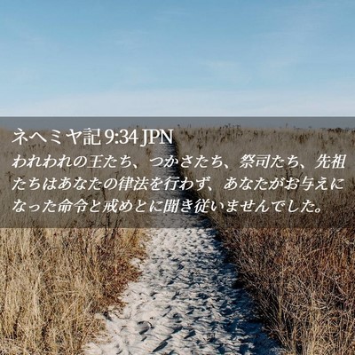 Picture 02 - ネヘミヤ記 9:34 JPN - われわれの王たち、つかさたち、祭 - Bible Verse Picture