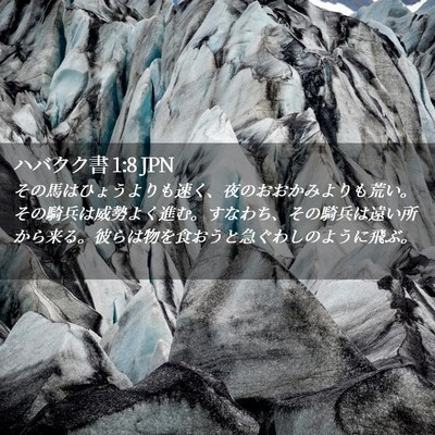 Picture 02 - ハバクク書 1:8 JPN - その馬はひょうよりも速く、夜のお - Bible Verse Picture