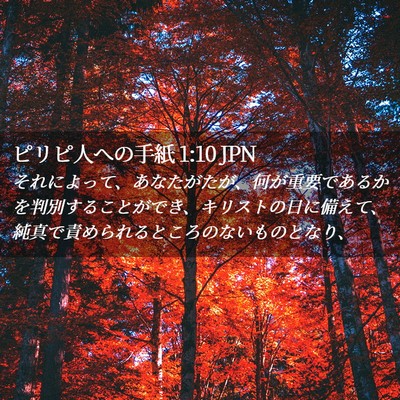 Picture 02 - ピリピ人への手紙 1:10 JPN - それによって、あなたがたが、何が - Bible Verse Picture