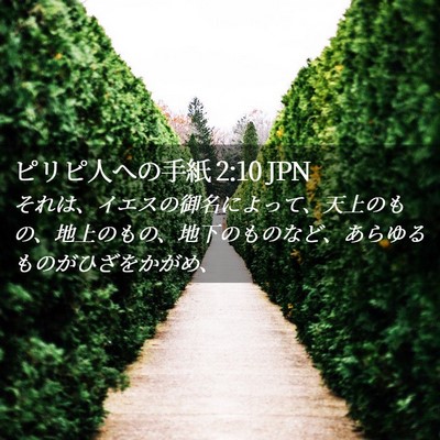 Picture 02 - ピリピ人への手紙 2:10 JPN - それは、イエスの御名によって、天 - Bible Verse Picture