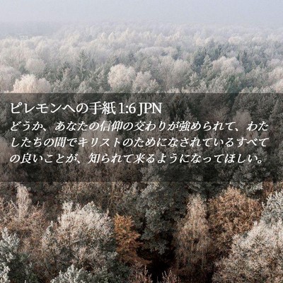 Picture 02 - ピレモンヘの手紙 1:6 JPN - どうか、あなたの信仰の交わりが強 - Bible Verse Picture