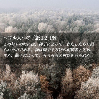 Picture 02 - ヘブル人への手紙 1:2 JPN - この終りの時には、御子によって、 - Bible Verse Picture