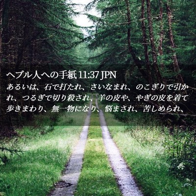 Picture 02 - ヘブル人への手紙 11:37 JPN - あるいは、石で打たれ、さいなまれ - Bible Verse Picture