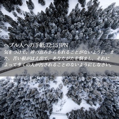 Picture 02 - ヘブル人への手紙 12:15 JPN - 気をつけて、神の恵みからもれるこ - Bible Verse Picture