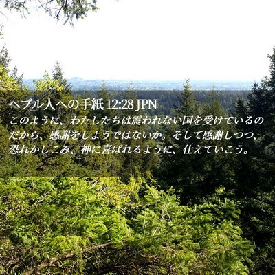 Picture 02 - ヘブル人への手紙 12:28 JPN - このように、わたしたちは震われな - Bible Verse Picture