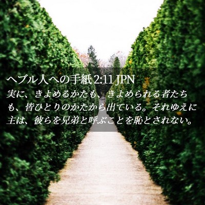 Picture 02 - ヘブル人への手紙 2:11 JPN - 実に、きよめるかたも、きよめられ - Bible Verse Picture