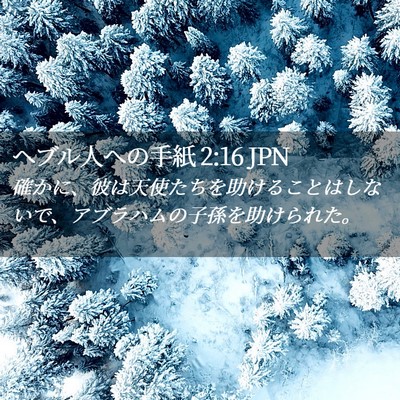 Picture 02 - ヘブル人への手紙 2:16 JPN - 確かに、彼は天使たちを助けること - Bible Verse Picture