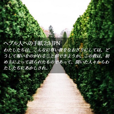 Picture 02 - ヘブル人への手紙 2:3 JPN - わたしたちは、こんなに尊い救をな - Bible Verse Picture