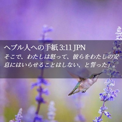 Picture 02 - ヘブル人への手紙 3:11 JPN - そこで、わたしは怒って、彼らをわ - Bible Verse Picture