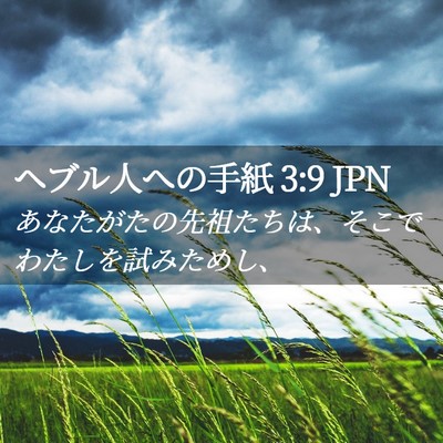 Picture 02 - ヘブル人への手紙 3:9 JPN - あなたがたの先祖たちは、そこでわ - Bible Verse Picture