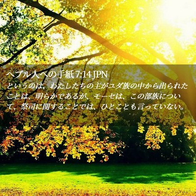 Picture 02 - ヘブル人への手紙 7:14 JPN - というのは、わたしたちの主がユダ - Bible Verse Picture