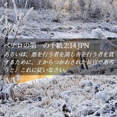 Picture 02 - ペテロの第一の手紙 2:14 JPN - あるいは、悪を行う者を罰し善を行 - Bible Verse Picture