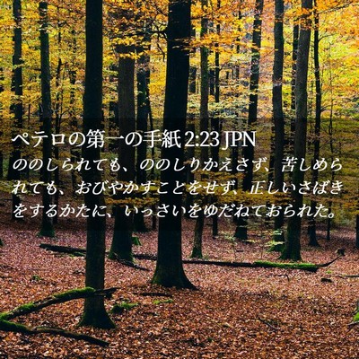 Picture 02 - ペテロの第一の手紙 2:23 JPN - ののしられても、ののしりかえさず - Bible Verse Picture