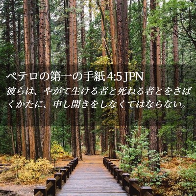 Picture 02 - ペテロの第一の手紙 4:5 JPN - 彼らは、やがて生ける者と死ねる者 - Bible Verse Picture