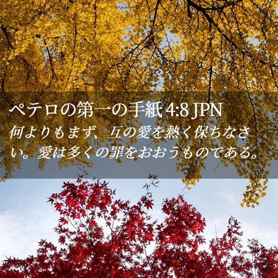 Picture 02 - ペテロの第一の手紙 4:8 JPN - 何よりもまず、互の愛を熱く保ちな - Bible Verse Picture