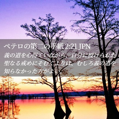 Picture 02 - ペテロの第二の手紙 2:21 JPN - 義の道を心得ていながら、自分に授 - Bible Verse Picture