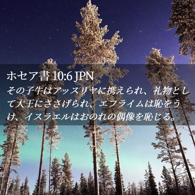Picture 02 - ホセア書 10:6 JPN - その子牛はアッスリヤに携えられ、 - Bible Verse Picture