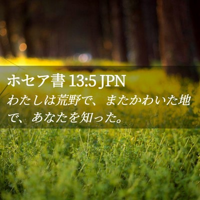 Picture 02 - ホセア書 13:5 JPN - わたしは荒野で、またかわいた地で - Bible Verse Picture