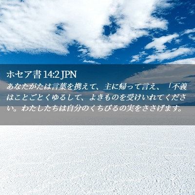 Picture 02 - ホセア書 14:2 JPN - あなたがたは言葉を携えて、主に帰 - Bible Verse Picture