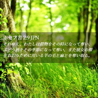 Picture 02 - ホセア書 2:9 JPN - それゆえ、わたしは穀物をその時に - Bible Verse Picture