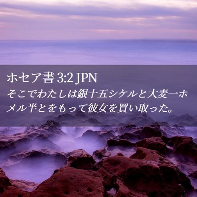 Picture 02 - ホセア書 3:2 JPN - そこでわたしは銀十五シケルと大麦 - Bible Verse Picture
