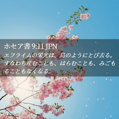 Picture 02 - ホセア書 9:11 JPN - エフライムの栄光は、鳥のようにと - Bible Verse Picture