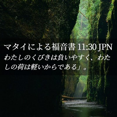Picture 02 - マタイによる福音書 11:30 JPN - わたしのくびきは負いやすく、わた - Bible Verse Picture