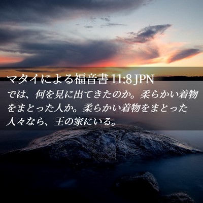 Picture 02 - マタイによる福音書 11:8 JPN - では、何を見に出てきたのか。柔ら - Bible Verse Picture