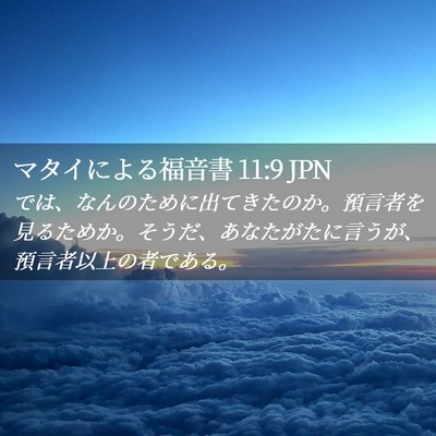 Picture 02 - マタイによる福音書 11:9 JPN - では、なんのために出てきたのか。 - Bible Verse Picture