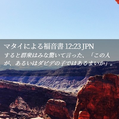 Picture 02 - マタイによる福音書 12:23 JPN - すると群衆はみな驚いて言った、「 - Bible Verse Picture