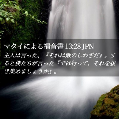 Picture 02 - マタイによる福音書 13:28 JPN - 主人は言った、『それは敵のしわざ - Bible Verse Picture