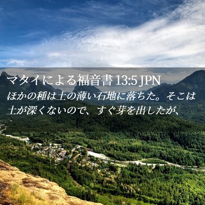 Picture 02 - マタイによる福音書 13:5 JPN - ほかの種は土の薄い石地に落ちた。 - Bible Verse Picture
