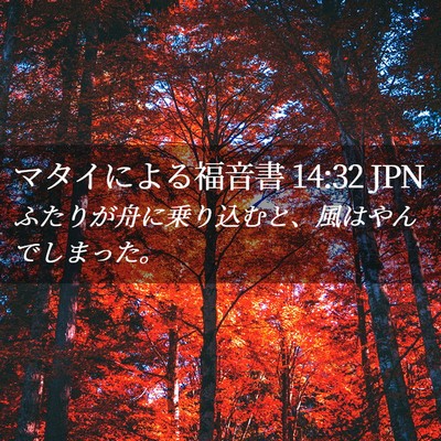 Picture 02 - マタイによる福音書 14:32 JPN - ふたりが舟に乗り込むと、風はやん - Bible Verse Picture