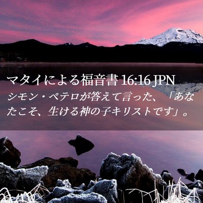 Picture 02 - マタイによる福音書 16:16 JPN - シモン・ペテロが答えて言った、「 - Bible Verse Picture