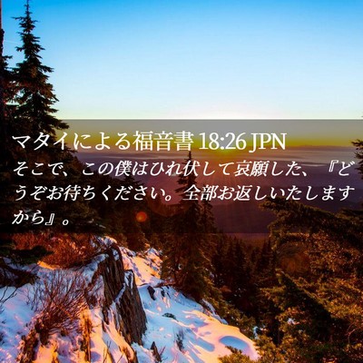 Picture 02 - マタイによる福音書 18:26 JPN - そこで、この僕はひれ伏して哀願し - Bible Verse Picture