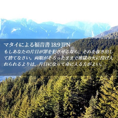 Picture 02 - マタイによる福音書 18:9 JPN - もしあなたの片目が罪を犯させるな - Bible Verse Picture