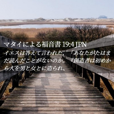 Picture 02 - マタイによる福音書 19:4 JPN - イエスは答えて言われた、「あなた - Bible Verse Picture