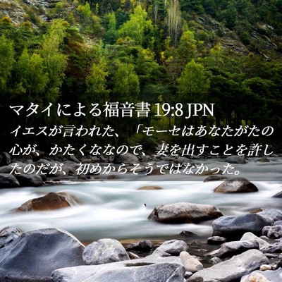 Picture 02 - マタイによる福音書 19:8 JPN - イエスが言われた、「モーセはあな - Bible Verse Picture