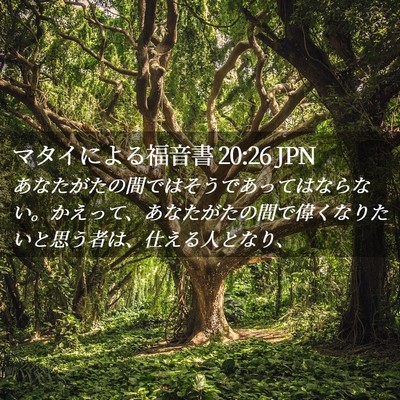 Picture 02 - マタイによる福音書 20:26 JPN - あなたがたの間ではそうであっては - Bible Verse Picture