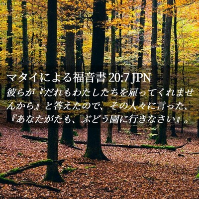 Picture 02 - マタイによる福音書 20:7 JPN - 彼らが『だれもわたしたちを雇って - Bible Verse Picture