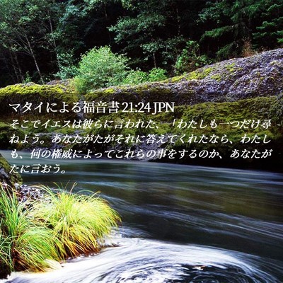 Picture 02 - マタイによる福音書 21:24 JPN - そこでイエスは彼らに言われた、「 - Bible Verse Picture