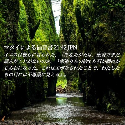 Picture 02 - マタイによる福音書 21:42 JPN - イエスは彼らに言われた、「あなた - Bible Verse Picture