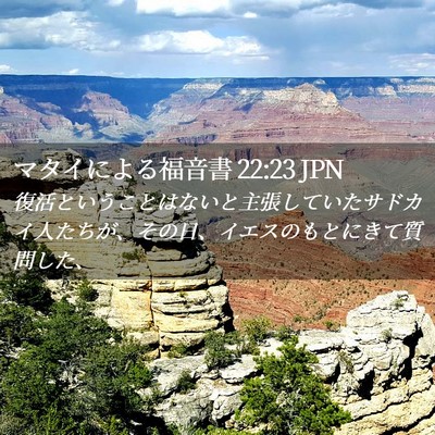 Picture 02 - マタイによる福音書 22:23 JPN - 復活ということはないと主張してい - Bible Verse Picture