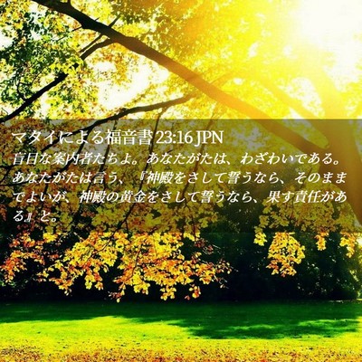 Picture 02 - マタイによる福音書 23:16 JPN - 盲目な案内者たちよ。あなたがたは - Bible Verse Picture