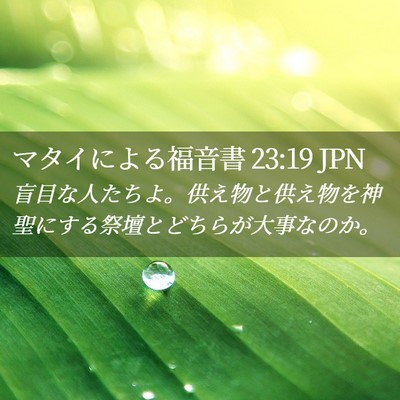 Picture 02 - マタイによる福音書 23:19 JPN - 盲目な人たちよ。供え物と供え物を - Bible Verse Picture